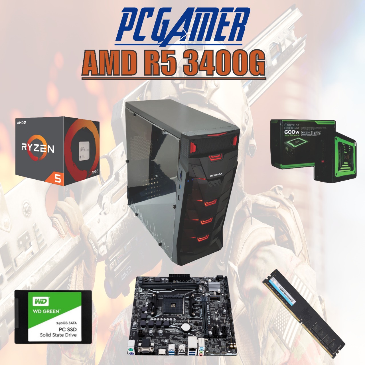 1 PC GAMER AMD Ryzen GTA / Fortinite - Imagem 1