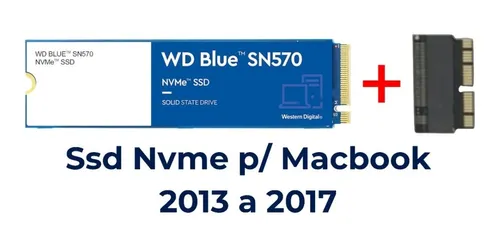 1 Ssd Nvme Wd Blue 1tb Sn770 P/macbook Air/pro Retina 2013-17 - Imagem 1