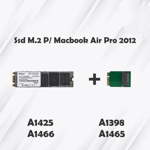1 Ssd 480 Gb M2 Sata + Adaptador Macbook 2012 Air A1465 A1466 - Imagem 1