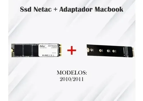 1 Ssd Netac 256gb M.2 P/ Macbook 2010/2011 Modelo A1369 1370 - Imagem 1