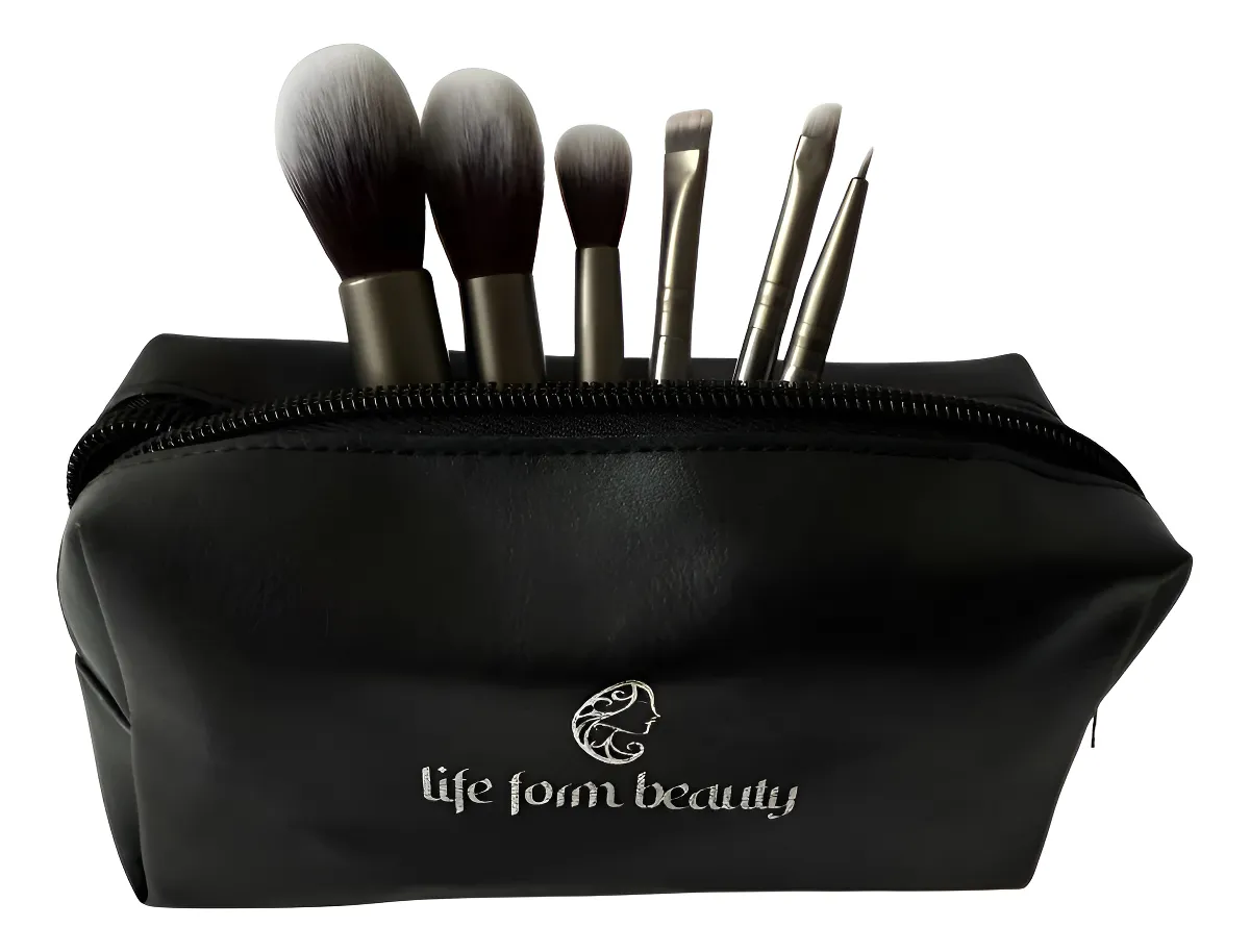 pincel7 Kit London Life Form Beauty Com Necessaire 6 Mini Pincéis - Imagem 1