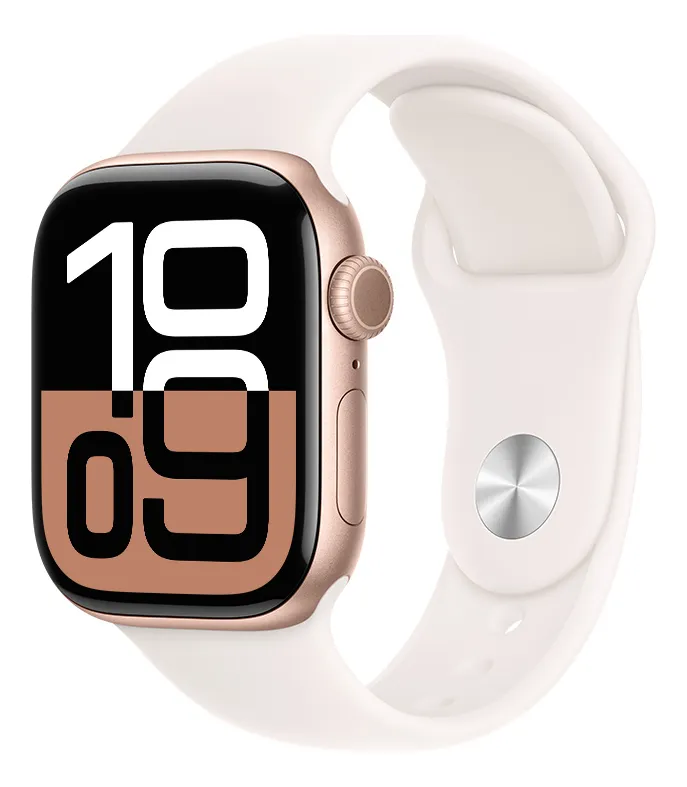 apple Apple Watch Series 10 GPS • Caixa cor de ouro rosa de alumínio – 42 mm • Pulseira esportiva blush-clara - Imagem 1