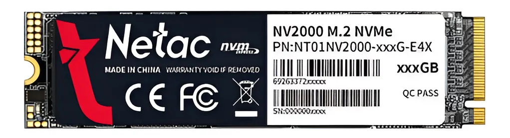 1 Ssd Netac 512gb Nv2000 Pcie 3 X4 M.2 2280 Nvme 2500/1950 Mb Cor Preto - Imagem 1