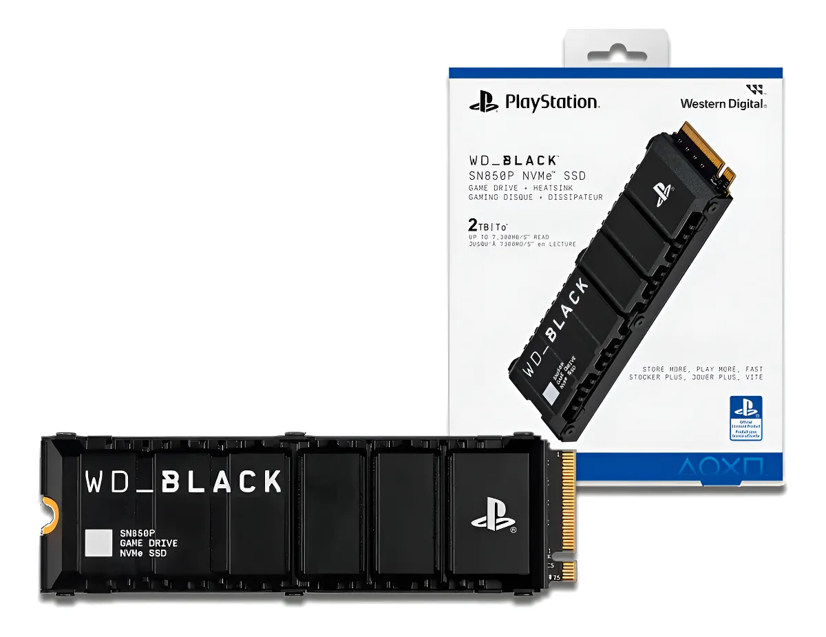1 Ssd M.2 Nvme 2tb Western Digital Wd Black Sn850p M.2 2280 Pcie Gen4 X4 Velocidade Leitura Até 7300mb/s Gravação Até 6600mb/s Edição Playstation 5 Cor Preto - Imagem 1