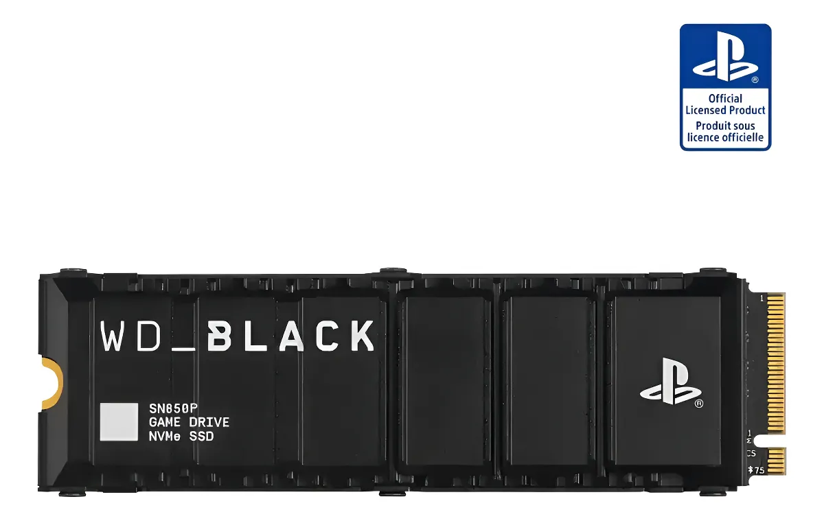 1 Ssd M.2 Nvme 1tb Wd Black Sn850p Pcie Gen4 X4 Western Digital M.2 2280 Velocidade Leitura Até 7300mb/s Gravação Até 6300mb/s Edição Playstation 5 Cor Preto - Imagem 1