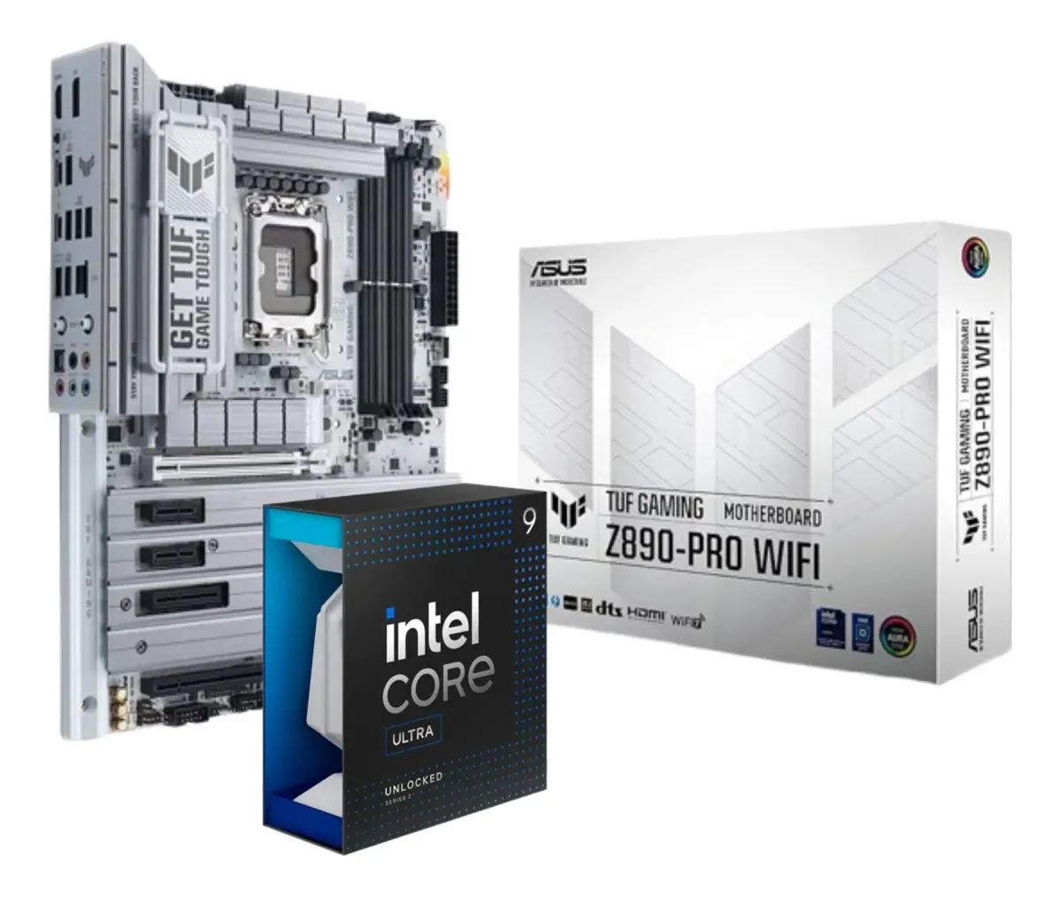 1 Kit Intel Ultra 9 285k + Z890 Pro Wifi White - Imagem 1